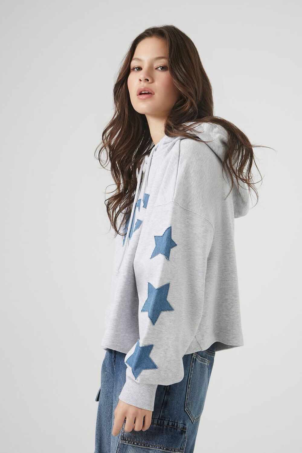 NYC Star Denim Patch Hoodie